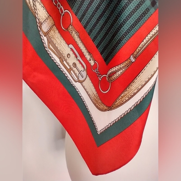 VINTAGE SILK EQUESTRIAN SCARF - Picture 4 of 6